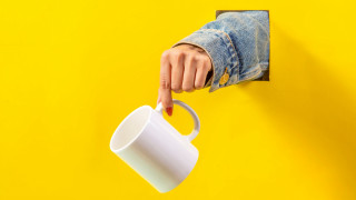 Hand coffee cup feminist art - a coffee cup free wallpaper