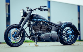Black motorcycle street blue design - tire free wallpaper