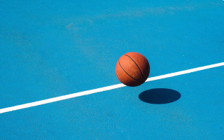 Basketball blue court shadow minimalism - white line free wallpaper