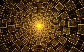 Yellow black fractal pattern squares - square free wallpaper for desktop