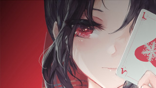 Woman card bleeding eye red - a card free wallpaper
