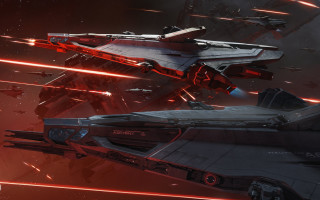 Sci fi fighter red wings - a sci free wallpaper