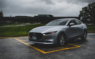 Silver car parking lot cloudy 2 - clean line free wallpaper for desktop