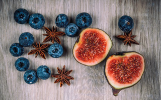 Fruit table blueberries staranise leaf - fruit free wallpaper