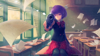 Girl gun classroom papers library - paper free wallpaper for desktop