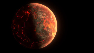Red planet moon space art - a dark sky background free wallpaper