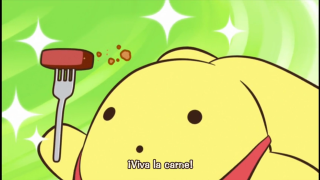 Cartoon character fork knife caption - his hand and a caption free wallpaper