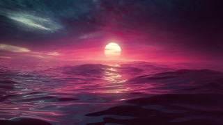 Sunset ocean bright sun cloud - a bright sun in the distance free wallpaper