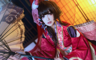 Red dress umbrella cosplay japanese - a red umbrella free wallpaper for desktop