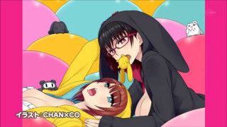 Anime couple bed cartoon style - top of a bed together free wallpaper for desktop