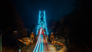 Bridge lights tiltshift night sky - esther blaikie mackinnon free wallpaper