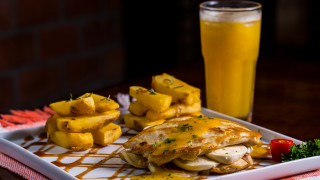 Food potatoes orange juice table - table cloth free wallpaper