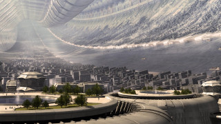 Futuristic city architecture landscape elysium 2 - a futuristic landscape free wallpaper