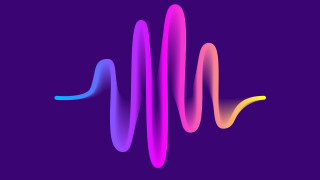 Colorful soundwave purple background blue - vector curve free wallpaper