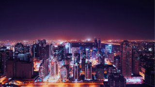 Night city lights urban architecture - neoism free wallpaper for desktop