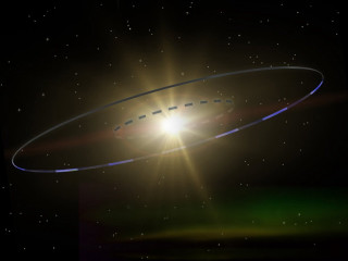 Blackhole brightlight greenlight space art - the middle of the picture free wallpaper