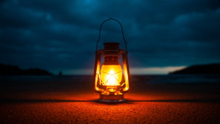 Lantern beach night dark sky - free light wallpaper