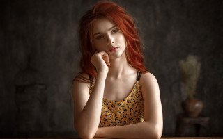 Elina karimova red hair bare - the camera free wallpaper for desktop
