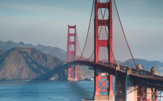 Bridge water mountain boat scenery - a mountain in the background and a boat free wallpaper