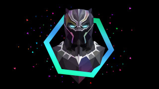 Black panther geometric blue eyes - marvel free wallpaper