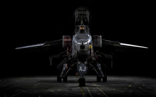 Fighter jet runway night lights - the front of the plane free wallpaper