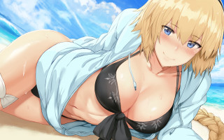 Beach woman bikini blue sky - a rope free wallpaper