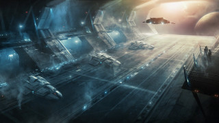 Sci fi space station spaceship - a space station in the background free wallpaper