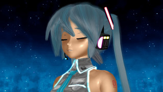 Aqua astronaut twintails starry sky - global illumination free wallpaper for desktop