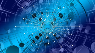 Blue circles lines center white - a blue center free wallpaper