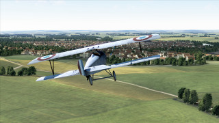 Small airplane green field town - albert aublet free wallpaper