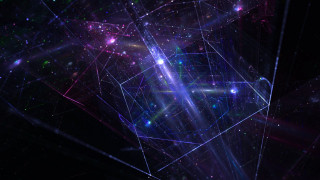 Bright colorful space stars lights - free space wallpaper