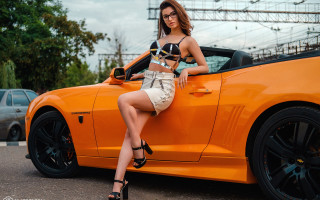 Elina karimova sports car model - high heel free wallpaper for desktop