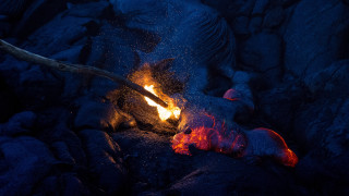 Cave fire lava rocks primitivism - a stick free wallpaper