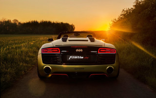 Yellow sports car sunset forest - a yellow sports car free wallpaper
