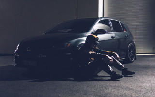 Man sitting car garage open - a garage door open free wallpaper