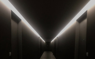 Long hallway lights wall sunset - side of it free wallpaper