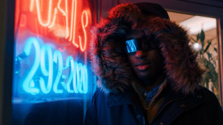 Neon nights cyberpunk afrofuturism man - a neon sign free wallpaper