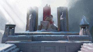 Woman throne snow sword city - her hand and a man free wallpaper
