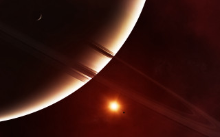 Saturn space view bright light - a. hardy free wallpaper