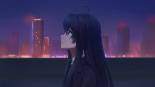 Woman cityscape night sky stars - night sky free wallpaper