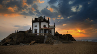 White brown building beach sunset - almada negreiro free wallpaper for desktop