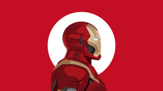 Iron man red background white - zdarsky free wallpaper