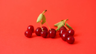 Cherry group green leaf 3d - top of them free wallpaper