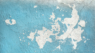 Blue peeling paint clock monochrome - the wall next free wallpaper