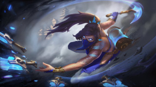 Dark skinned woman sword castle - her hand and a sky background free wallpaper