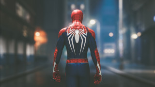 Spiderman dark alley night photorealism - insane detail free wallpaper