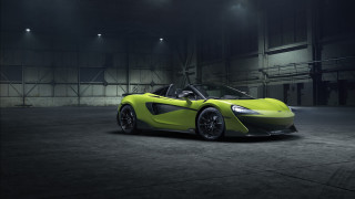 Yellow sports car dark garage 3 - a dark garage free wallpaper for desktop