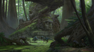 Fantasy forest horseman animals moss - cinematic concept art free wallpaper