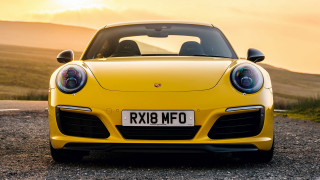 Yellow sports car gravel road 2 - a yellow sports car free wallpaper