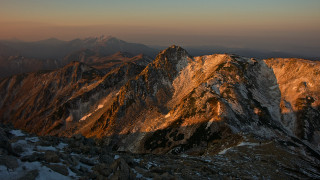Mountain range sunset snow clouds 2 - murata range free wallpaper
